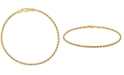 Giani Bernini Rope Link Ankle Bracelet in 18k Gold-Plated Sterling Silver, Created for Macy's